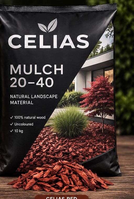 Celias Red - dekorativni obojeni malč u crvenoj nijansi